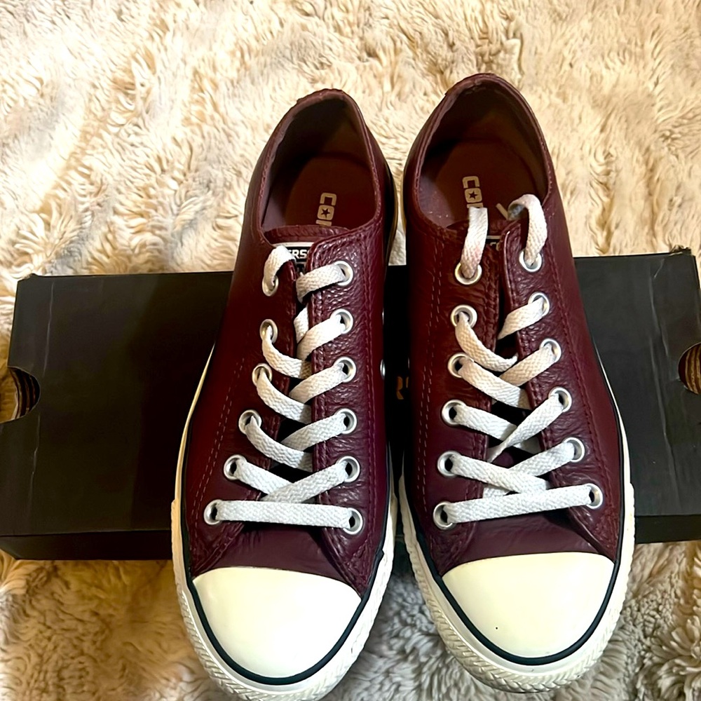 Leather Converse - All Star Color Maroon